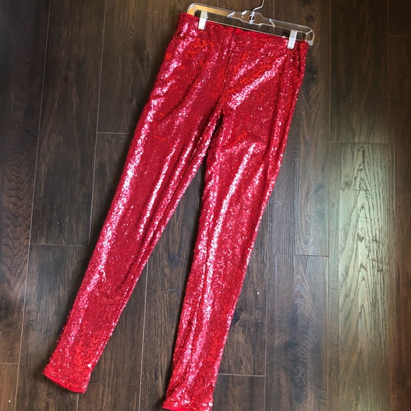 may & july Pants - May & July Skinny Red Sequin Skinny Pant size M